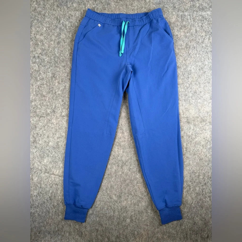 Figs Men M Tansen Jogger‎ Scrub Pants Solid Blue Drawstring Stretch Pockets